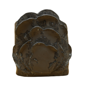 VASO NERO OVALE FIORITO